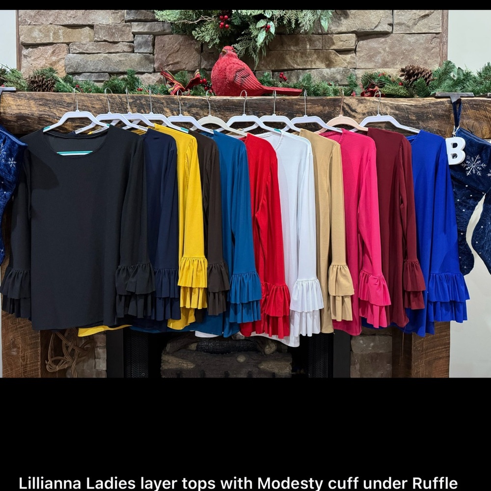 Set of 11 Lilliana Ruffle sleeve layer tops size XL/XXL GUC